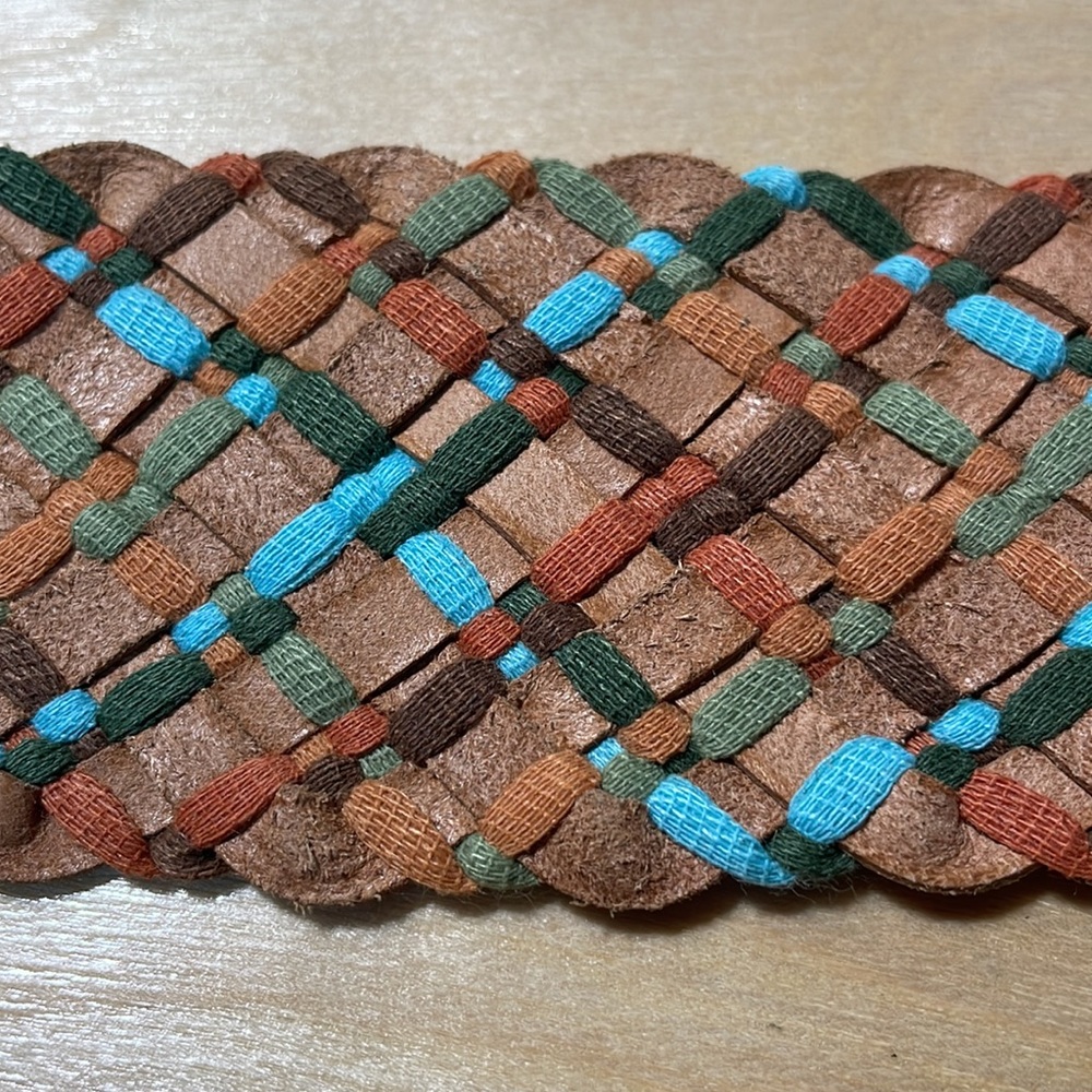 Fossil Multi Weave Genuine Leather Belt - Brown - Picture 7 of 14